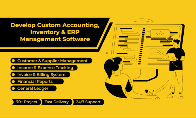 develop your desired software with inventory accounts or erp