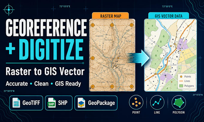 georeference digitize and convert maps into gis vector data