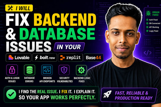 fix backend and database issues in your lovable bolt or replit app
