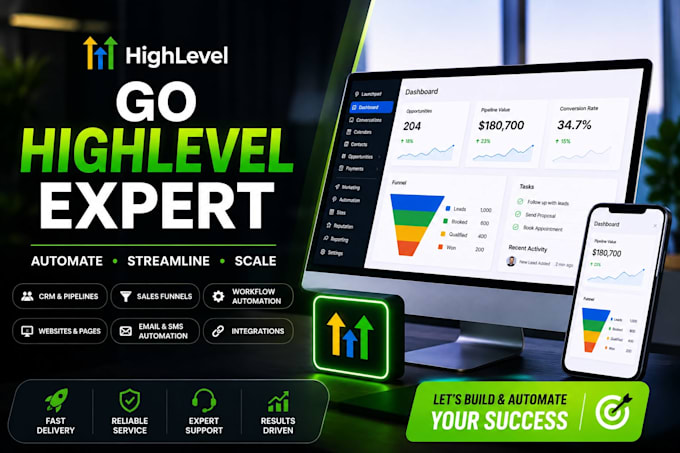 be your go high level,workflow,CRM,website and automation expert