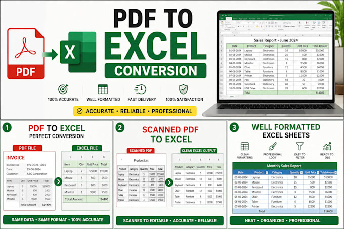 convert PDF to excel professionally
