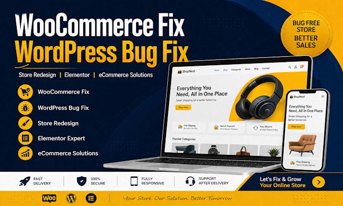 fix woocommerce, redesign store and fix elementor issues