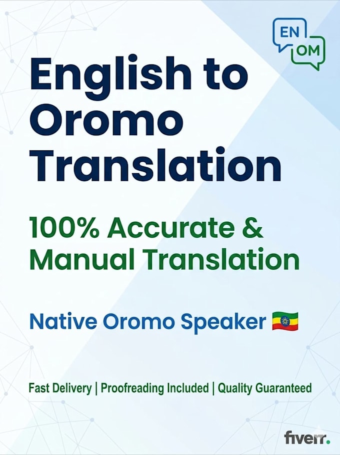 do accurate english to oromo translation
