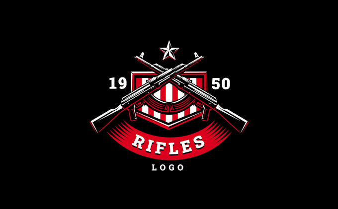 design a bold machine gun shot bullet logo