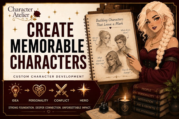 create character profiles and development for your story