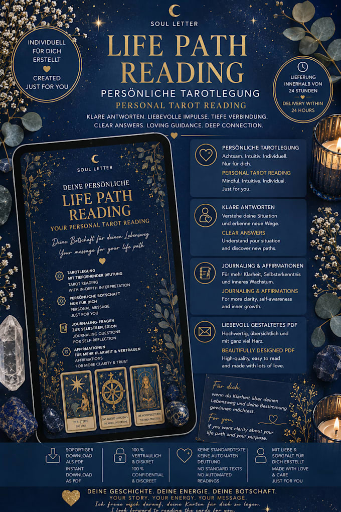 provide a personalized life path tarot reading with PDF
