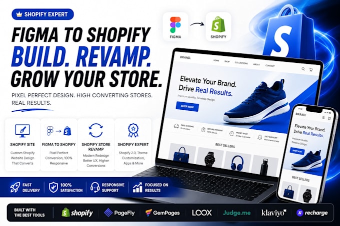 revamp shopify store, shopify expert, figma to shopify website