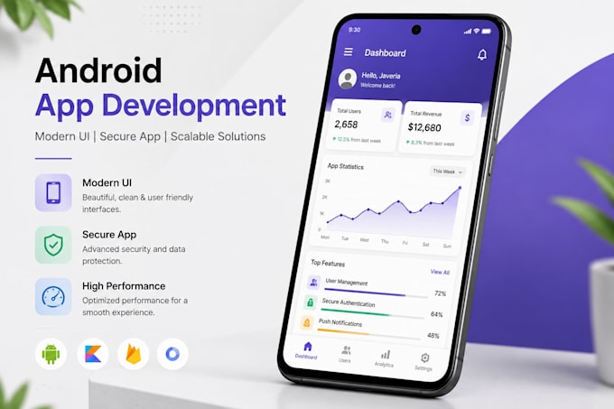 develop a professional android app with modern UI