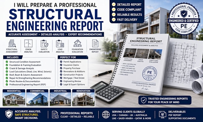 prepare a professional structural engineering report for your building