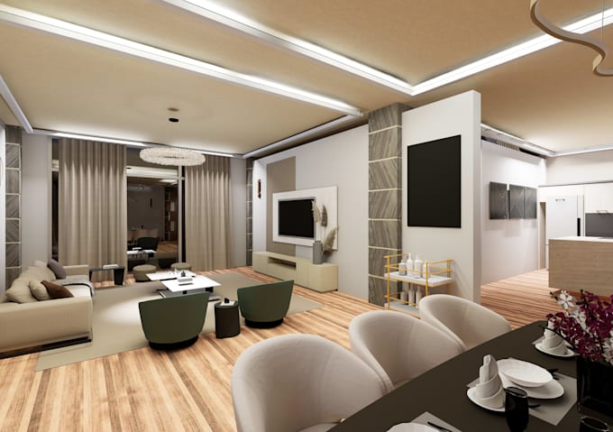 create photo realistic living room visualizations