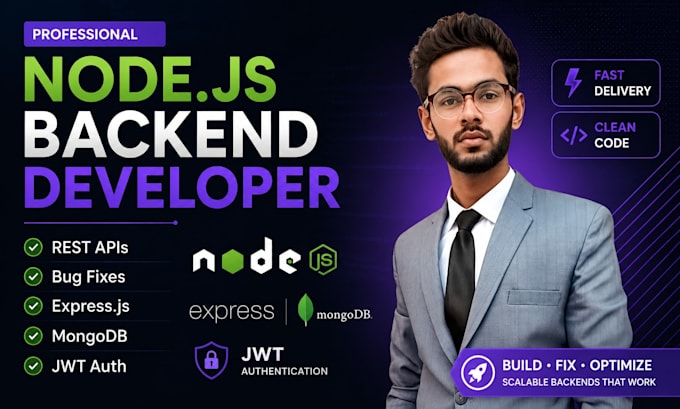develop node js rest apis, backend, and fix bugs