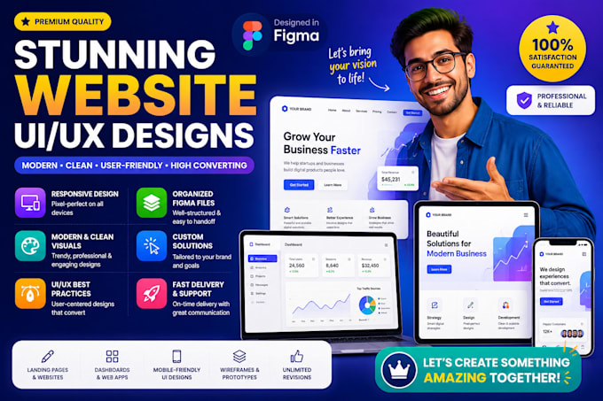 design modern UI UX website in figma