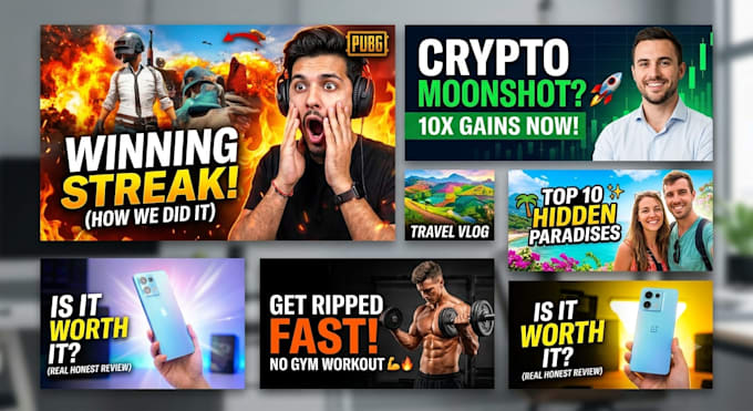 create viral gaming and vlog youtube thumbnails