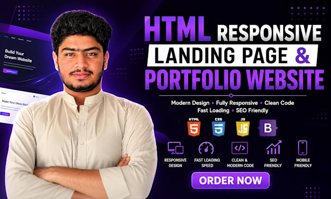 design website landing page and responsive HTML portfolio