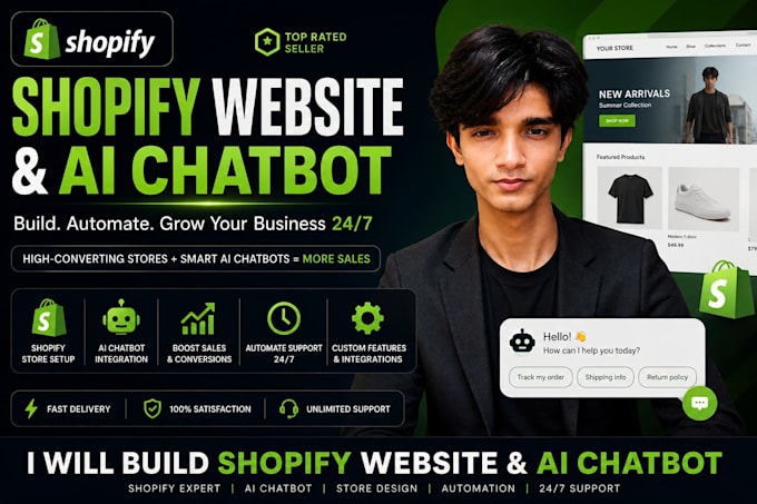 build a shopify website with ai chatbot for customer support