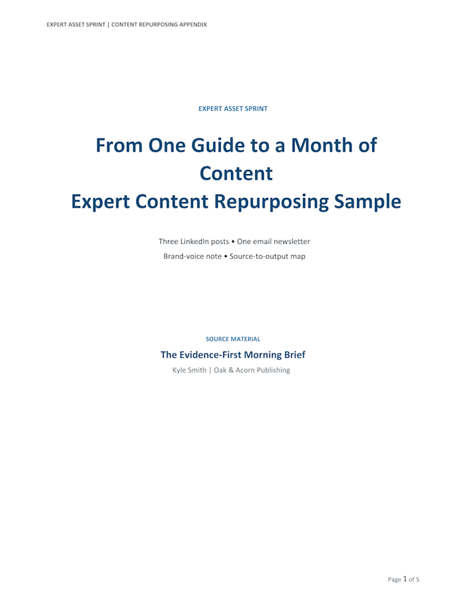 repurpose your expert content into linkedin posts and emails