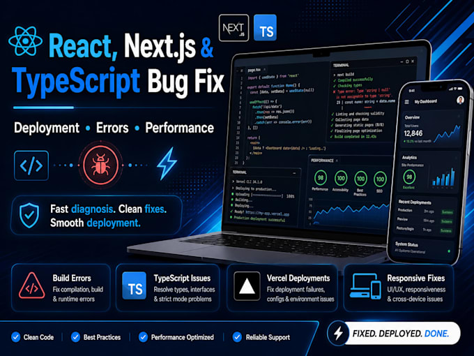 fix react nextjs typescript bugs and deployment errors