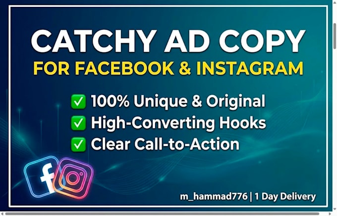 write high converting facebook ad copy and instagram ad copy