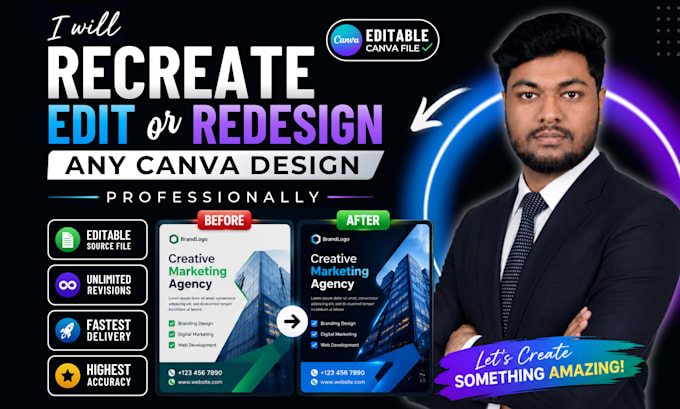 recreate, edit or redesign any canva design professionally