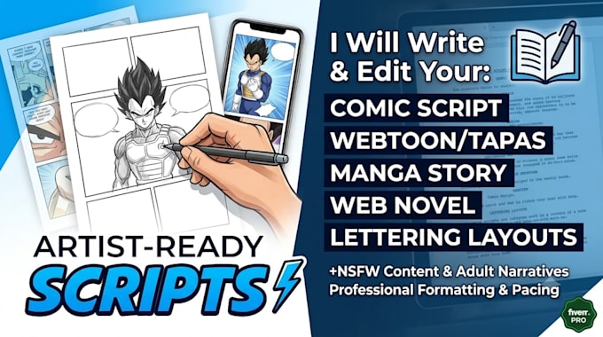 write and edit your comic webtoon book script web novel manga lettering nsfw