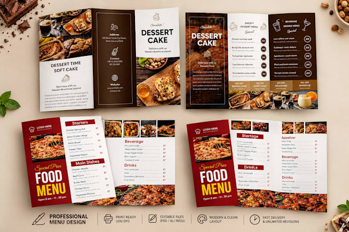 create a premium food menu restaurant menu and menu board