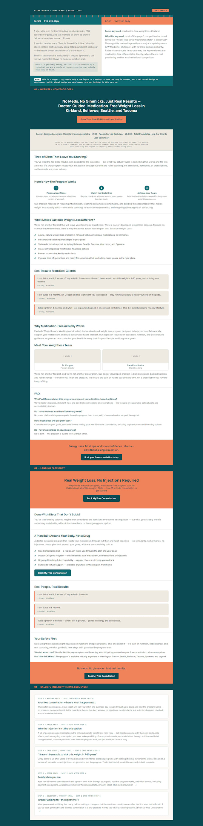 create high converting copy for web pages and sales funnels
