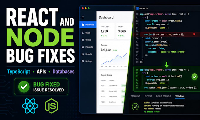debug and fix your vibe coded react and node web app