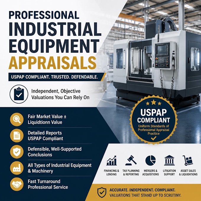 prepare a uspap compliant industrial equipment appraisal