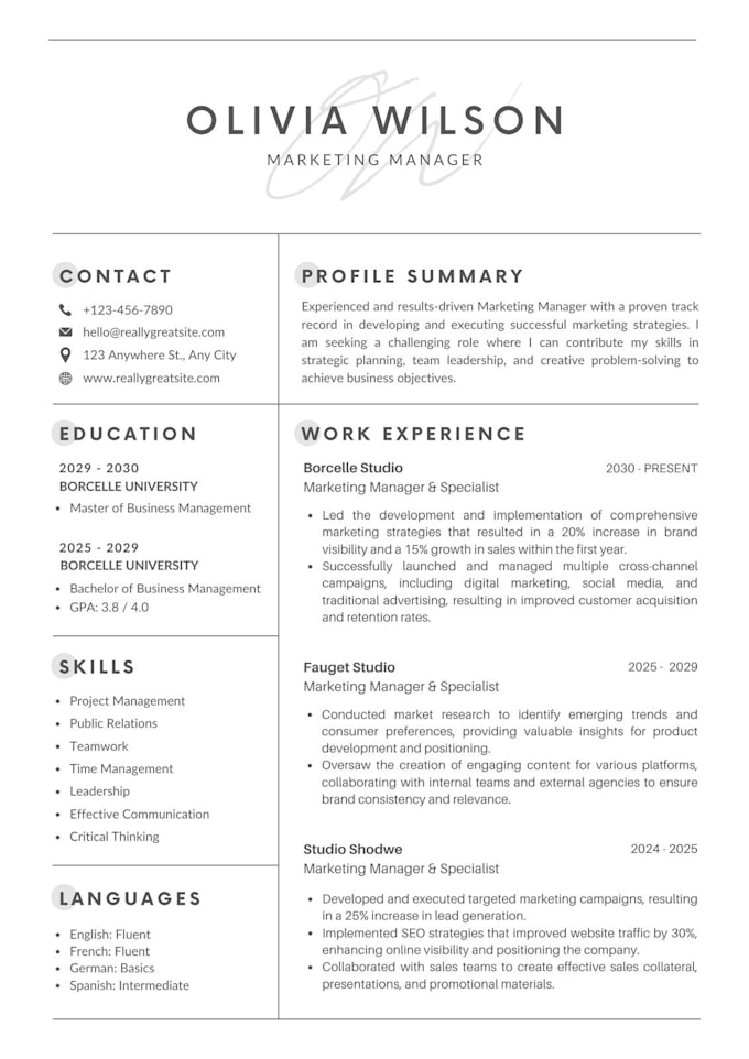 create a professional ats friendly resume