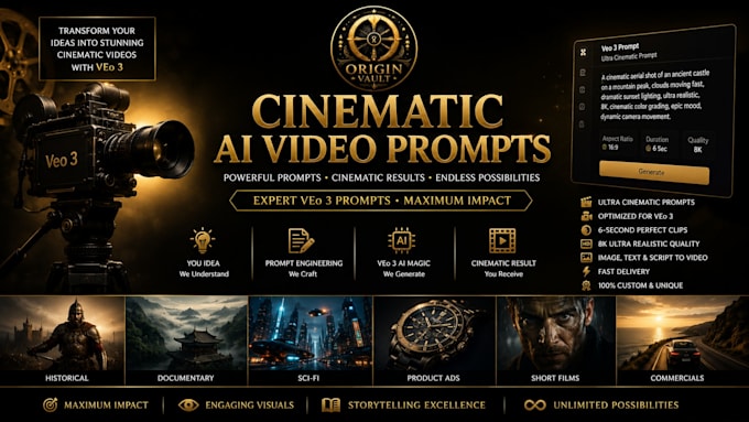 create cinematic ai video prompts for veo 3