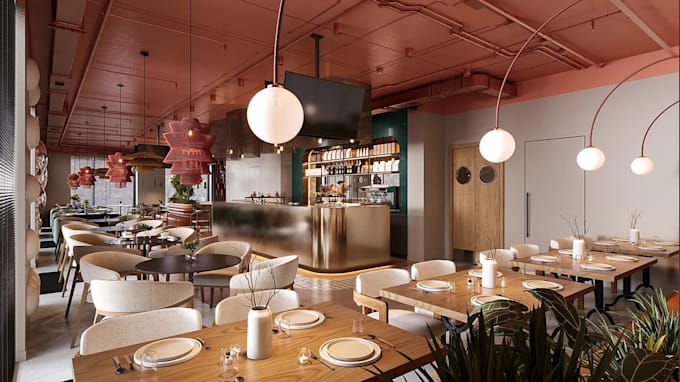 design architecture cafe interior renders,lounge,bar,restaurant 3d visualization