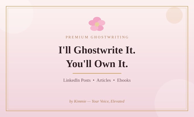 ghostwrite engaging linkedin posts, articles, or ebooks for you