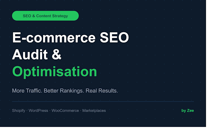 seo audit and onpage optimisation for your ecommerce store