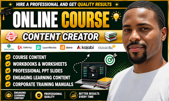 create elearning online course content training manuals workbooks and PPT slides