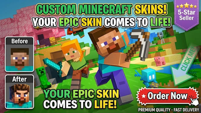 create pixel art minecraft skin, minecraft skin commission