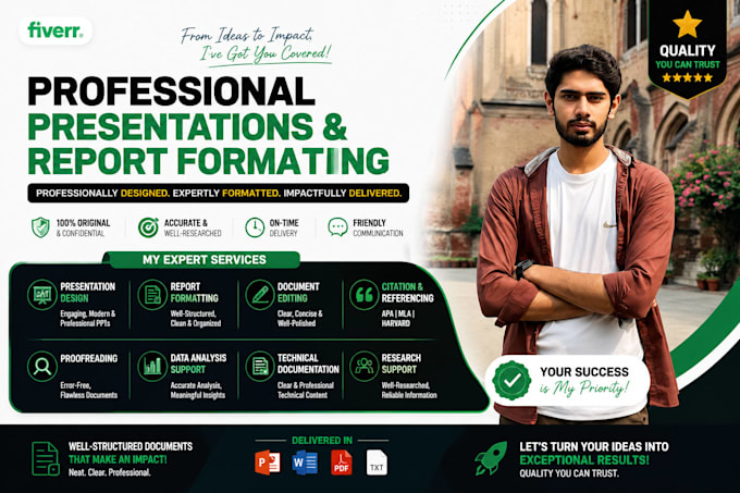 create professional powerpoint presentations and format research reports