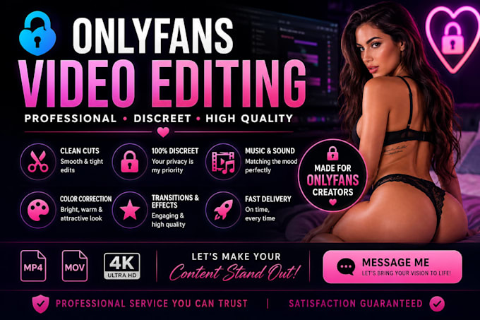 edit professional onlyfans, boudoir, nsfw videos