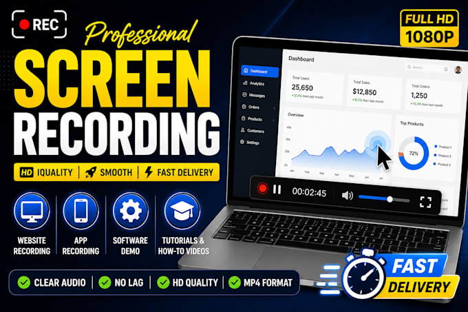 create professional screen recording tutorial videos