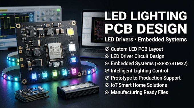 create led lighting pcb, driver and embedded systems