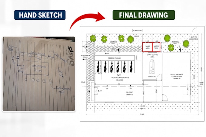 convert PDF, sketch and image into an accurate autocad dwg