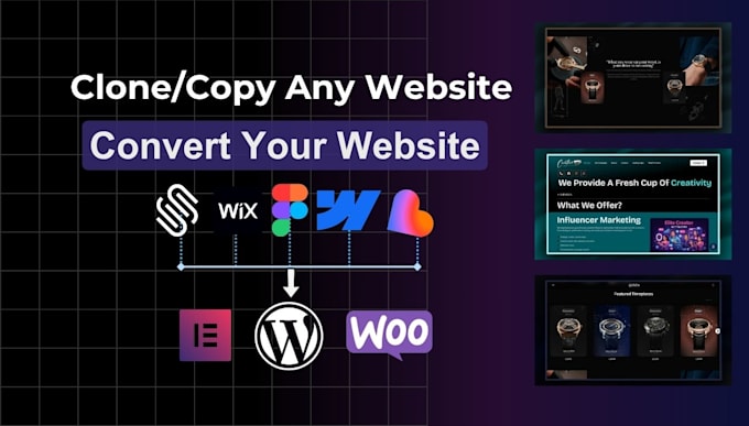 copy clone lovable, figma, webflow, squarespace, wix to wordpress website