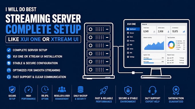 create full setup xui one streaming server and panel