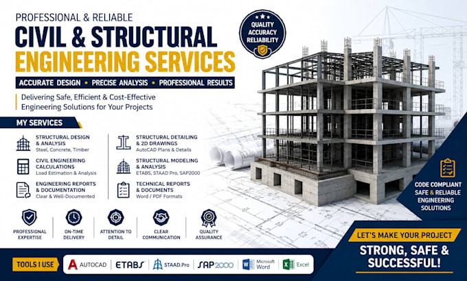 do civil and structural engineering calculations, reports, and drawings
