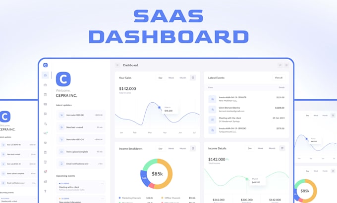 design saas dashboard UI UX design, web app UI and admin panel in figma