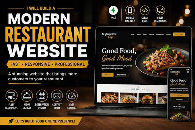 create a professional website for resturant