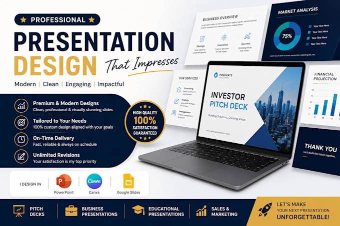 design attractive powerpoint or canva presentation