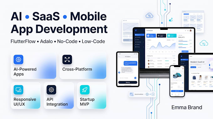 build saas ai no code low code flutterflow adalo mobile app developmentn lovable