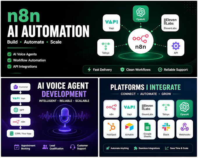 build n8n workflow automation and ai voice agents with vapi telnyx