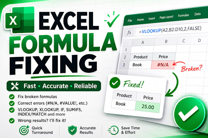 fix excel formulas and spreadsheet errors