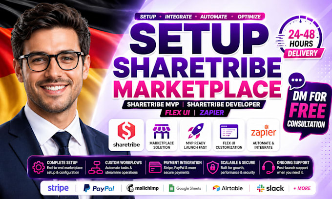 setup sharetribe marketplace sharetribe mvp sharetribe flex developer ui zapier